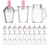 BESTonZON 30 Mini Tazze Plastiche per Case delle Tazze da Latte e Accessori per Giocattoli Miniature per Decorazioni Versatili