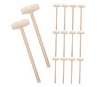 BESTonZON 30 Mini Wooden Mallet for Cracking Portable Small Flathead Hammer Toy for Safe Educational Role Play Tool And Family Events