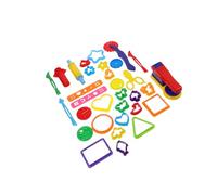 BESTonZON 32 Stampi per Plastilina Strumenti DIY per Modellare Argilla Colorata Formine Triangolari Rotonde e Quadrate Manuale per Sviluppo Creatività e