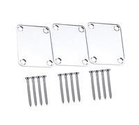 BESTonZON 3pezzi Placca Rinforzo Manico Chitarra e Basso Elettrico Viti Da Argentata Resistente e Compatta Per Collegamento Neck Joint
