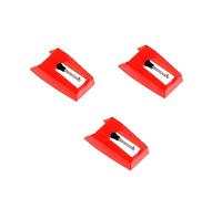 BESTonZON 3pezzi Puntine Ricambio Per Giradischi Puntine Per Fonografo Compatibili Giradischi e Fonografi Rosse