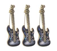 BESTonZON 3pezzi Spilla Forma di Chitarra per Giacca Camicia e Cappello Spilla Decorativa Musicale in Smalto Strass Unisex per Appassionati di Musica