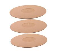 BESTonZON 3pezzi Tappetino Antistatico Sughero Per Dischi Vinile Da Compatibile Con Giradischi Assorbimento Shock e Protezione Per Dischi Colore Naturale