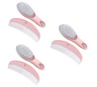 BESTonZON 3sets Spazzole e Pettini Per Ragazzo Ragazza Kit Di Massaggio Per Con Spazzola e Pettine Morbidi Rosa Per La Circolazione Sanguigna e Sviluppo Cerebrale