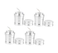 BESTonZON 4 Bruciatore Alcolico Portatile Mini Lampada Riscaldante con Stoppini per Picnic e attività all Design e Resistente