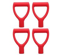 BESTonZON 4 manici per pala in plastica: diametro di 34 mm, manico di rastrello a forma di D di ricambio per pale da neve, vanga da giardino, forca, scavo e rastrellamento, rosso