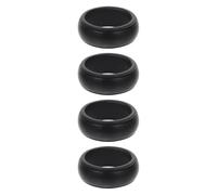 BESTonZON 4 Pezzi Anello Sportivo in Silicone Nero, Flessibile e Comodo | Superficie Liscia, Adatto a Lavoro Manuale e Bicicletta, Gioiello da Dito Pratico
