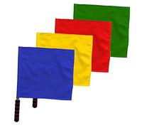 BESTonZON 4 Pezzi bandiera di comando più blu arbitri gioco bandiere rosse Euro festival pallavolo bandiere sportive bandiere di penalità di calcio bandiere di arbitro di calcio poliestere