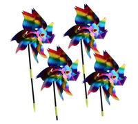 BESTonZON 4 Pezzi Girandole Vento Esterno Sfumate Mulino Rotante Riflettente per Terrazzo e Cortile Decorazione Antiuccelli Facile da Installare