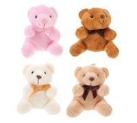 BESTonZON 4 Portachiavi Orsetto Peluche Morbido Ciondoli Fluffy per Borse e Zaini Decorazioni Regalo Aesthetic in Colori Pastello