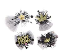 BESTonZON 4 Pz Copricapo a Forcina Di Capodanno Cerchio Per Per La Festa Di Capodanno Accessori Per Per Le Vacanze Mollette Per Molletta Black Panno Glitterato