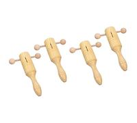 BESTonZON 4 Pz Suono Di Orff Palmare Giocattolo in Legno Giocattoli a Mano Campanello Portatile Bambino Di Legno Generatore Bambino Che Fa i Primi Passi Faggio