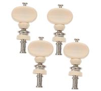 BESTonZON 4pezzi Piroli Di Accordatura Meccaniche Frizione e Chiavi Per Ukulele Con Pulsante in Plastica Bianca e Piolo Centrale in Acciaio