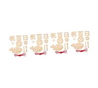 BESTonZON 4sets Cartoline Legno Per Crescita Neonatale Giorni Di Celebrazione Decorazione Fotografica Per Idea Unica Per Shower e Crescita Infante