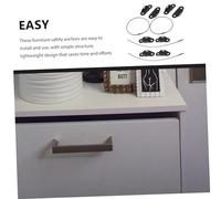 BESTonZON 4sets Kit Ancoraggi Antiribaltamento Per Mobili in Nylon Resistente Con Fissaggi Sicurezza Per Cassettiera e Libreria Ribaltamento Facile Da Installare Per Protezione Ragazzo Ragaz