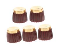 BESTonZON 5 Pz Cappuccio Della Dell'altoparlante Manopole Per Potenziometro Manopole Rotanti Per Macchine Elettriche Dell'amplificatore Di Volume Brown Lega Di Alluminio