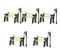 BESTonZON 5 Set Simulazione di Lampioni del Parco. Panchine Miniature Mini Roba Ornamenti da Giardino degli Gnomi di Lampada All'aperto Mini Lampione Plastica