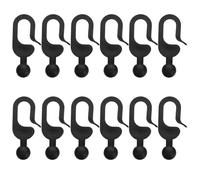 BESTonZON 50 ganci in plastica per zanzariere, tende da gazebo, ganci invisibili neri per binari per tende da gazebo da esterno, forniture alberghiere