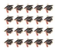 BESTonZON 50 Pezzi Ciondolo Laurea a Forma di Cappello, per Collane e | Lega Leggera, Design Nappa Distintiva, per Bricolage e Creazione Gioielli, per Docenti e Studenti