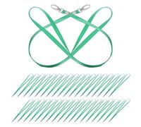 BESTonZON 50 Pezzi Cordini Porta Badge in Nylon con Gancio Girevole, Laccetti da Collo per Badge Identificativi, Chiavi e Documenti, per Ufficio, Scuola e Conferenze, Colore Verde,