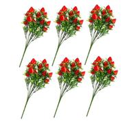 BESTonZON 6 Pezzi Bouquet Finto Fragola Piante Artificiali Realistiche per Centrotavola Matrimonio Decorazioni Versatili per e Feste Decorativi Manutenzione per Tutte
