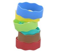 BESTonZON 6 Pezzi involucri in silicone per etichette riutilizzabili per etichette per i nomi delle bottiglie da interni scrivibili manicotto da bordo