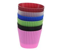 BESTonZON 6 Pezzi Manicotti in Silicone Resistenti al Calore per Tazze caffè Coperture Antiscivolo in Silicone Riutilizzabili per Bicchieri in Vetro e Mugs Protezione Isolante Ergonomica