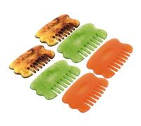 BESTonZON 6 Pezzi Pettine da Massaggio Multifunzionale in Resina per Gua Sha, Rilassa la Mente e Migliora la Microcircolazione del Cuoio Capelluto, per Massaggi