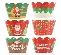 BESTonZON 6 Pirottini per Cupcake Natalizi Decorazioni Festive per Muffin e Torte per Natale e Speciali