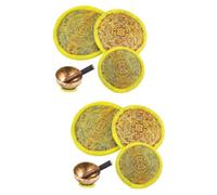 BESTonZON 6pezzi Tappetini Per Campane Tibetane Con Ricami Colorati Cuscini Per Ciotole Accessori Per Meditazione e Cerimonie Zen