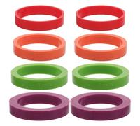 BESTonZON 8 Pezzi Anelli Regolabili Accessori Riutilizzabili in Silicone Spessori 2mm, 3mm, 6mm e 10mm per Mattarello per Pasta e Biscotti in Casa