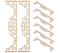 BESTonZON 8 pezzi Mini modelli di schermi per case in stile cinese Tavolo da sabbia in miniatura Mobili in miniatura per casa delle bambole in legno Mini finestre per la decorazione della stanza della
