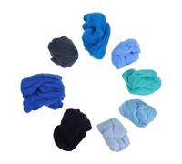 BESTonZON 8pezzi Lana Blu Strisce per Infeltrimento Mano Lana Cardata Colorata per Progetti Artigianali Tessitura Mano e Lavori Fai da Te