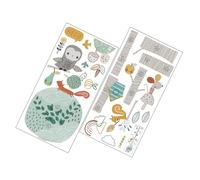 BESTonZON Adesivi Murali Per Cameretta Grafico Altezza Animali e Alberi Decorazione Parete Design Cartoon Misuratore Altezza Ragazzo Ragazza Materiale Adesivo Decorativo Per Cameretta e Asil