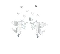 BESTonZON Adesivo Murale Acrilico Argento a Forma di Angelo Cuore, e Facile da Applicare, Set da 9 Pezzi per Decorazioni Libere in Camera da Letto Ragazzo Ragazza