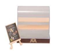 BESTonZON Armadietto per dolci in miniatura mini roba vetrina per torte Decorazione della scena del negozio 1:12 ripiano da forno per bambole a cubo da banco caso in miniatura plastica