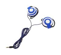BESTonZON Auricolari Stereo Clip per Orecchio 3,5mm Cuffie Sportive Microfono, Comfort Elevato e Compatibili con Lettori Dvd, Struttura in PC e Acciaio Inox Blu