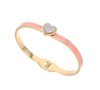 BESTonZON Bracciale Rigido a Forma di Cuore in Acciaio Inox da Donna con Chiusura a Molla Braccialetto Dell’Amore Minimalista con Dettaglio a Goccia D’Olio Accessorio Elegante per San