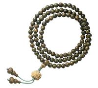 BESTonZON Braccialetto Rosario di Perline di Legno 108 Perle Elastico Unisex Perline di Sandalo Naturale per Meditazione e Benedizione Collana Multifunzione da Polso per Uomo e Donna