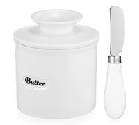 BESTonZON Burriera per burro, in ceramica, con coperchio, idea regalo per la cucina