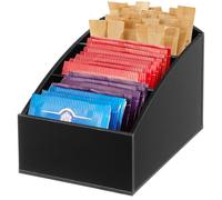 BESTonZON Bustina di tè in Acrilico Scatola Bustina di tè A 3 Scomparti Controsoffitto Diviso Spuntino Porta Bustine di Zucchero Caddy Stazione di caffè Organizzatore per La Casa Bar