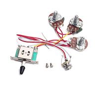 BESTonZON Cablaggio per Chitarra Precablato 5 Vie Toggle 1 Volume 2 Toni Pot Jack 500k 2t1v Costruzione in Metallo Basso Rumore Facile da Installare Gu101