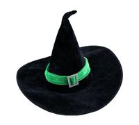 BESTonZON Cappello da Strega in Velluto per Feste e Carnevali, Accessorio Costume Halloween Punta Nera e Design Originale, per Party a Tema Colore Casuale