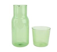BESTonZON Caraffa da comodino in con tumbler, set per acqua e coppa notturna, per succhi di vino, 500 ml
