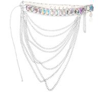 BESTonZON Catena per Corpo da Donna Strass e Nappe, Cintura a Catena Lucida la Vita, Accessorio Moda Versatile per Look Estivo Elegante