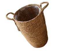 BESTonZON Cesto Intrecciato in Paglia per Piante Multiuso Resistente e Non Deformabile, Decorazione Elegante per Balcone Coperto o Ufficio, Grande Cesta Intrecciata Rustica