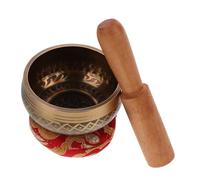 BESTonZON Ciotola Tibetana in Rame Con Maglio in Legno Set Di Ciotole Sonore Per Meditazione Buddismo Decorativo Chakra Consapevolezza