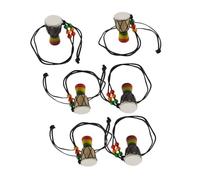 BESTonZON Collana Ciondolo Mini Tamburo Africano da 6 Pezzi per Donna Gioielli Musicali Artigianali Cordino Intrecciato Decorazione Culturale per Feste e Uso Quotidiano