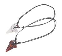 BESTonZON Collana da Uomo Dente di Squalo in Resina 2pezzi, Accessorio Cool per Spiaggia e Altre Occasioni, come Collana Surf lo Squalo