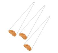 BESTonZON Collana Divertente Ciondolo Pollo Fritto 3d, Set da 3 Pezzi, Catena Simulazione Realistica di Coscia e Frammenti di Pollo, Accessorio Festa per Donna, Gioielli Originali e